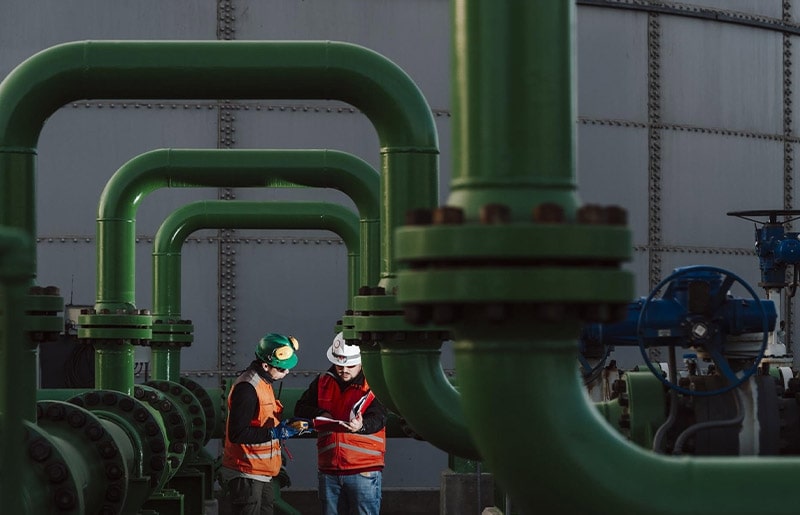 Imagen de personas en una fábrica