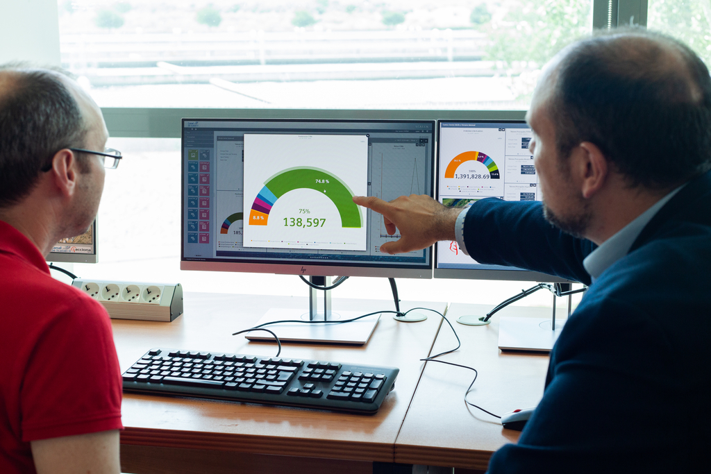 Imagen de personas con un ordenador